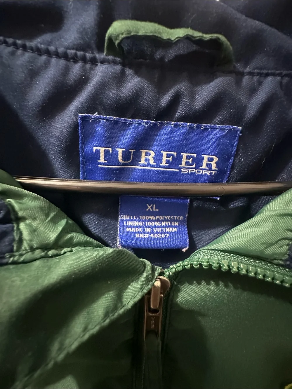 Mountain Dew Turfer Green Pullover Windbreaker with Navy Trim